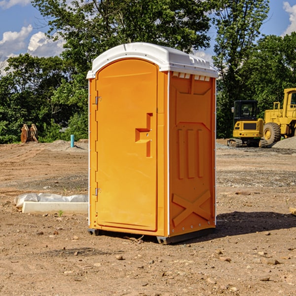 how often are the porta potties cleaned and serviced during a rental period in Ree Heights